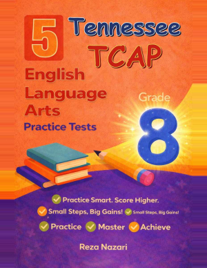 5 Tennessee TCAP Grade 8 English Language Arts (ELA) Practice Tests cover