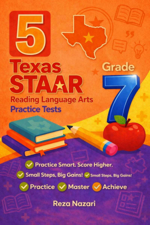 5 Texas STAAR Grade 7 Reading Language Arts (RLA) Practice Tests cover