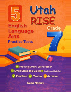 5 Utah RISE Grade 7 English Language Arts (ELA) Practice Tests cover