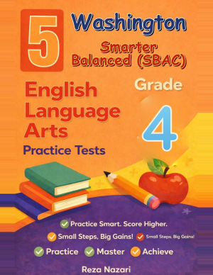Washington Smarter Balanced ELA Grade 4: 5 Full Practice Tests cover
