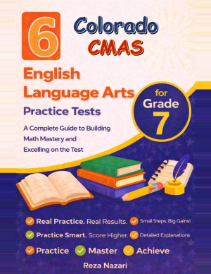 6 Colorado CMAS Grade 7 English Language Arts (ELA) Practice Tests cover