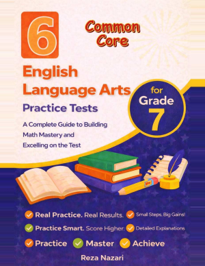 6 Common Core Grade 7 English Language Arts (ELA) Practice Tests cover