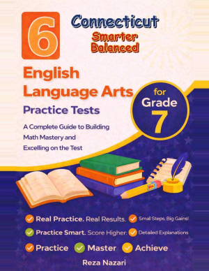 6 Connecticut Smarter Balanced Grade 7 English Language Arts (ELA) Practice Tests cover