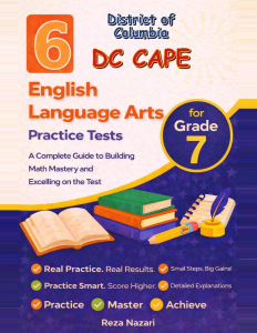 6 District of Columbia DC CAPE Grade 7 English Language Arts (ELA) Practice Tests cover