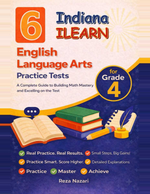 6 Indiana ILEARN English Language Arts (ELA) Grade 4: Full Practice Tests cover