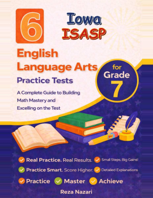 6 Iowa ISASP Grade 7 English Language Arts (ELA) Practice Tests cover