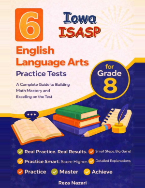 6 Iowa ISASP Grade 8 English Language Arts (ELA) Practice Tests cover