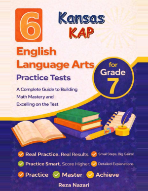 6 Kansas KAP Grade 7 English Language Arts (ELA) Practice Tests cover
