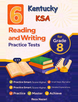 6 Kentucky KSA Grade 8 Reading and Writing Practice Tests cover