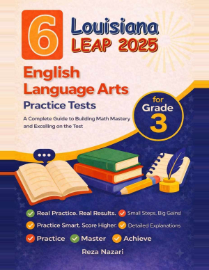 6 Louisiana LEAP English Language Arts (ELA) Grade 3: Full Practice Tests cover
