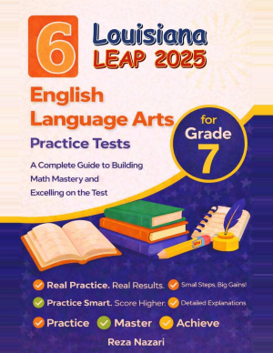 6 Louisiana LEAP Grade 7 English Language Arts (ELA) Practice Tests cover