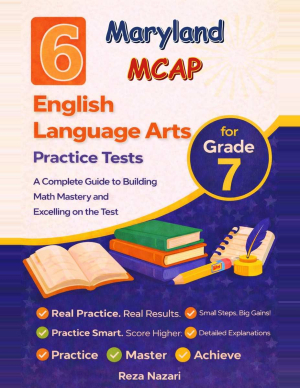 6 Maryland MCAP Grade 7 English Language Arts (ELA) Practice Tests cover