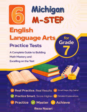 6 Michigan M-STEP Grade 7 English Language Arts (ELA) Practice Tests cover