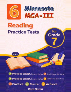 6 Minnesota MCA-III Grade 7 Reading Practice Tests cover