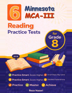 6 Minnesota MCA-III Grade 8 Reading Practice Tests cover