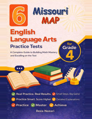 6 Missouri MAP English Language Arts (ELA) Grade 4: Full Practice Tests cover