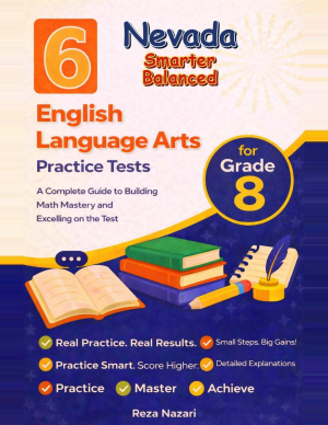 6 Nevada Smarter Balanced Grade 8 English Language Arts (ELA) Practice Tests cover