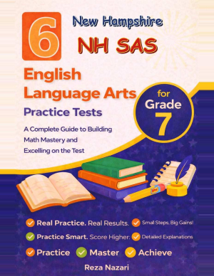 6 New Hampshire NH SAS Grade 7 English Language Arts (ELA) Practice Tests cover