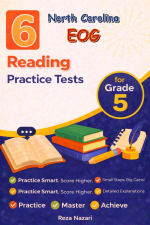 6 North Carolina EOG Reading Grade 5: Full Practice Tests cover