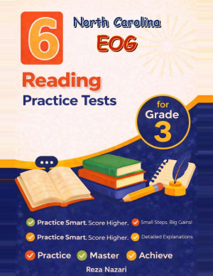 6 North Carolina EOG Reading Grade 3: Full Practice Tests cover
