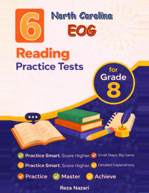 6 North Carolina EOG Grade 8 Reading Practice Tests cover