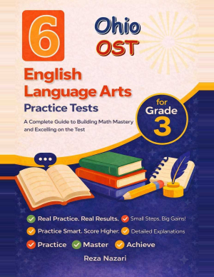 6 Ohio OST English Language Arts (ELA) Grade 3: Full Practice Tests cover