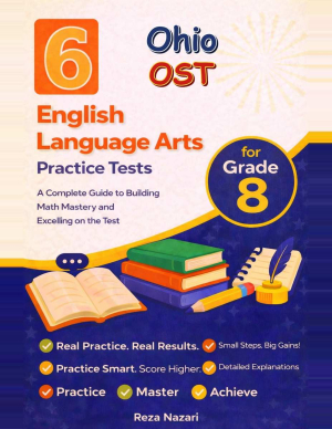 6 Ohio OST Grade 8 English Language Arts (ELA) Practice Tests cover