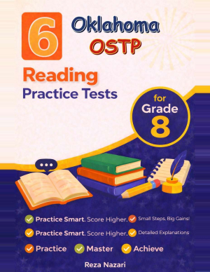 6 Oklahoma OSTP Grade 8 Reading Practice Tests cover