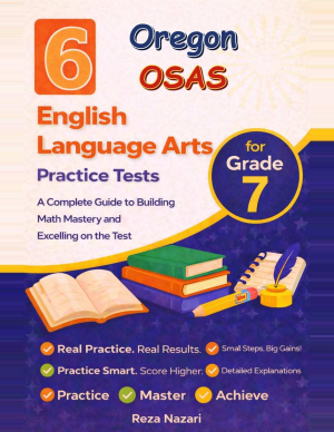 6 Oregon OSAS Grade 7 English Language Arts (ELA) Practice Tests cover