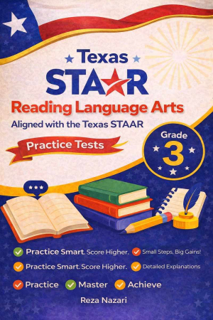 6 Texas STAAR Reading Language Arts (RLA) Grade 3: Full Practice Tests cover
