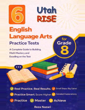 6 Utah RISE Grade 8 English Language Arts (ELA) Practice Tests cover