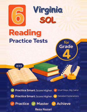 6 Virginia SOL Reading Grade 4: Full Practice Tests cover