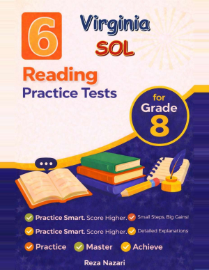 6 Virginia SOL Grade 8 Reading Practice Tests cover