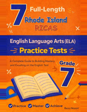 7 Rhode Island RICAS Grade 7 English Language Arts (ELA) Practice Tests cover