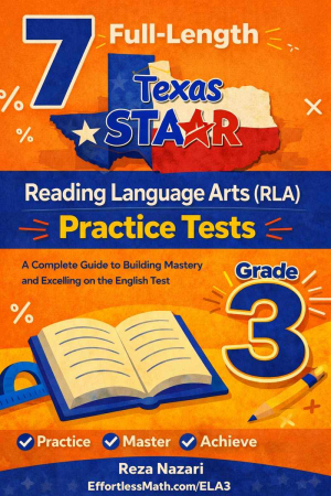 Texas STAAR Grade 3 ELA: 7 Full Practice Tests cover