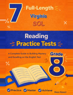 7 Virginia SOL Grade 8 Reading Practice Tests cover