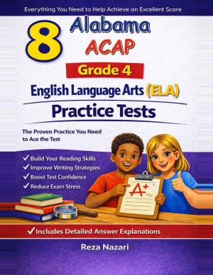 8 Alabama ACAP English Language Arts (ELA) Grade 4: Full Practice Tests cover