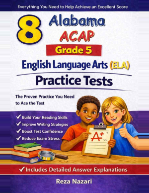 8 Alabama ACAP English Language Arts (ELA) Grade 5: Full Practice Tests cover