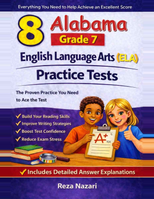 8 Alabama ACAP Grade 7 English Language Arts (ELA) Practice Tests cover