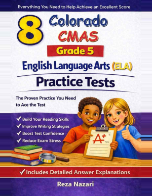 8 Colorado CMAS English Language Arts (ELA) Grade 5: Full Practice Tests cover
