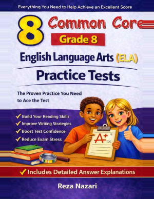 8 Common Core Grade 8 English Language Arts (ELA) Practice Tests cover