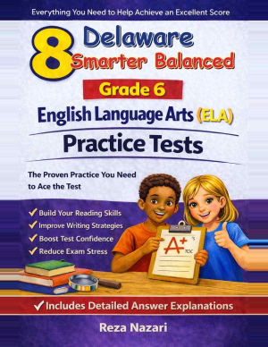8-Delaware-Smarter-Balanced Grade 6 Reading Language Arts Practice Tests cover