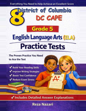 8 District of Columbia DC CAPE English Language Arts (ELA) Grade 5: Full Practice Tests cover
