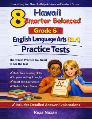 8-Hawaii-Smarter-Balanced Grade 6 Reading Language Arts Practice Tests cover
