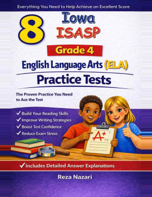 8 Iowa ISASP English Language Arts (ELA) Grade 4: Full Practice Tests cover