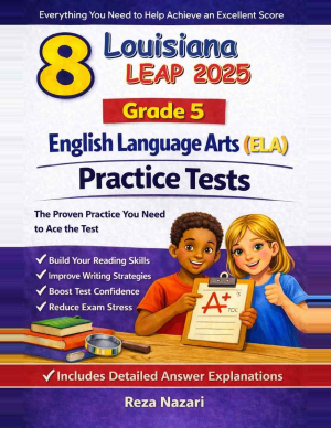 8 Louisiana LEAP English Language Arts (ELA) Grade 5: Full Practice Tests cover
