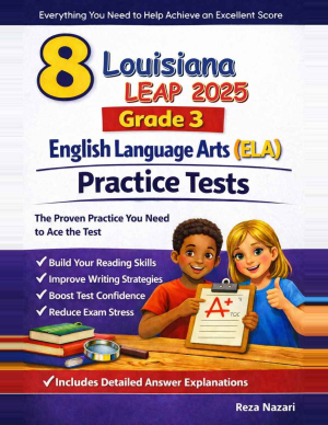 Louisiana LEAP Grade 3 ELA: 8 Full Practice Tests cover