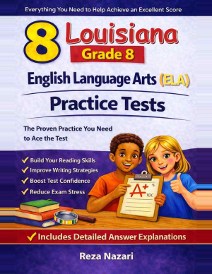 8 Louisiana LEAP Grade 8 English Language Arts (ELA) Practice Tests cover