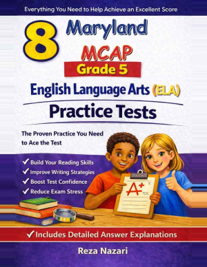 8 Maryland MCAP English Language Arts (ELA) Grade 5: Full Practice Tests cover