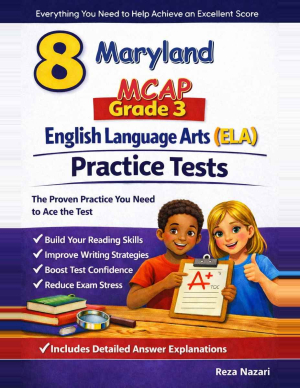 Maryland MCAP Grade 3 ELA: 8 Full Practice Tests cover